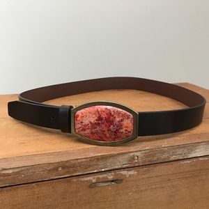 Coldwater Creek Southwestern Stone Leather Belt